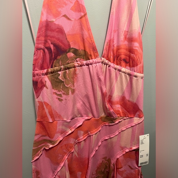 NWT Urban outfitters silence + noise, pink pattern halter mini dress, size s - Picture 4 of 6